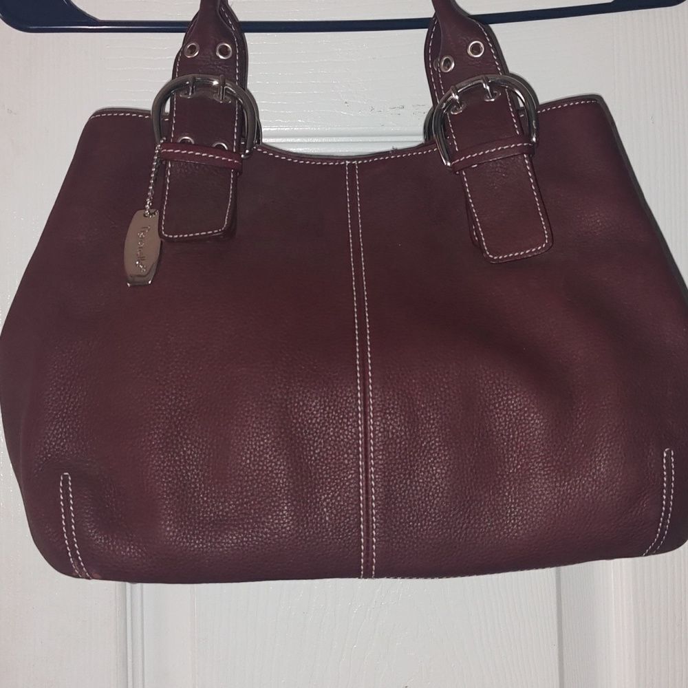 Tignanello leather deep reddish brown shoulder bag &  matching wallet - Picture 6 of 13